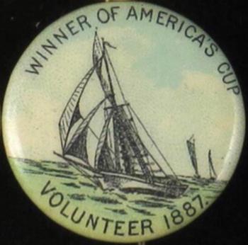 1896 American Pepsin Gum/Whitehead Hoag Yacht Cup Winners PE7-24 #NNO Volunteer 1887 Front